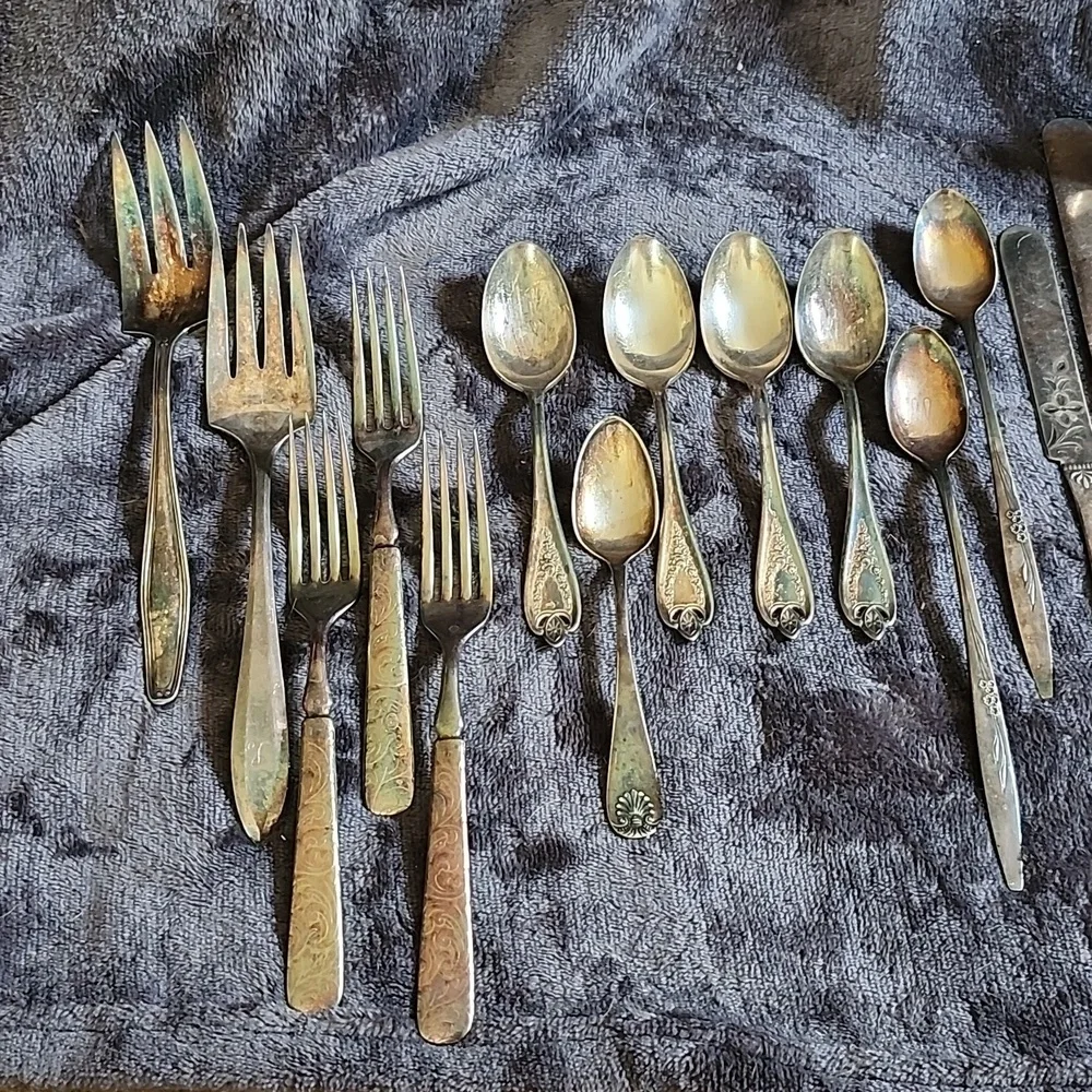 Silver plated bundle of Servewear Flatware Vintage Onieda Sheffield Rogers
